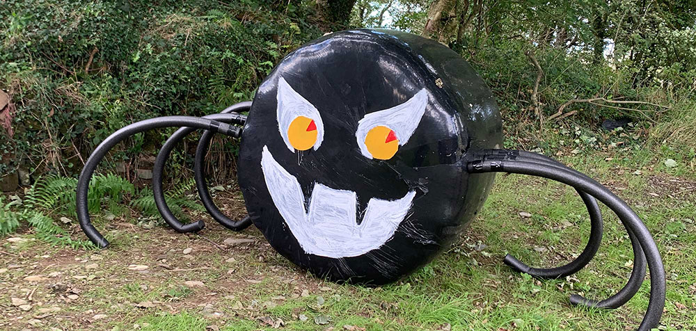 Spider decoration on the pumpkin trail